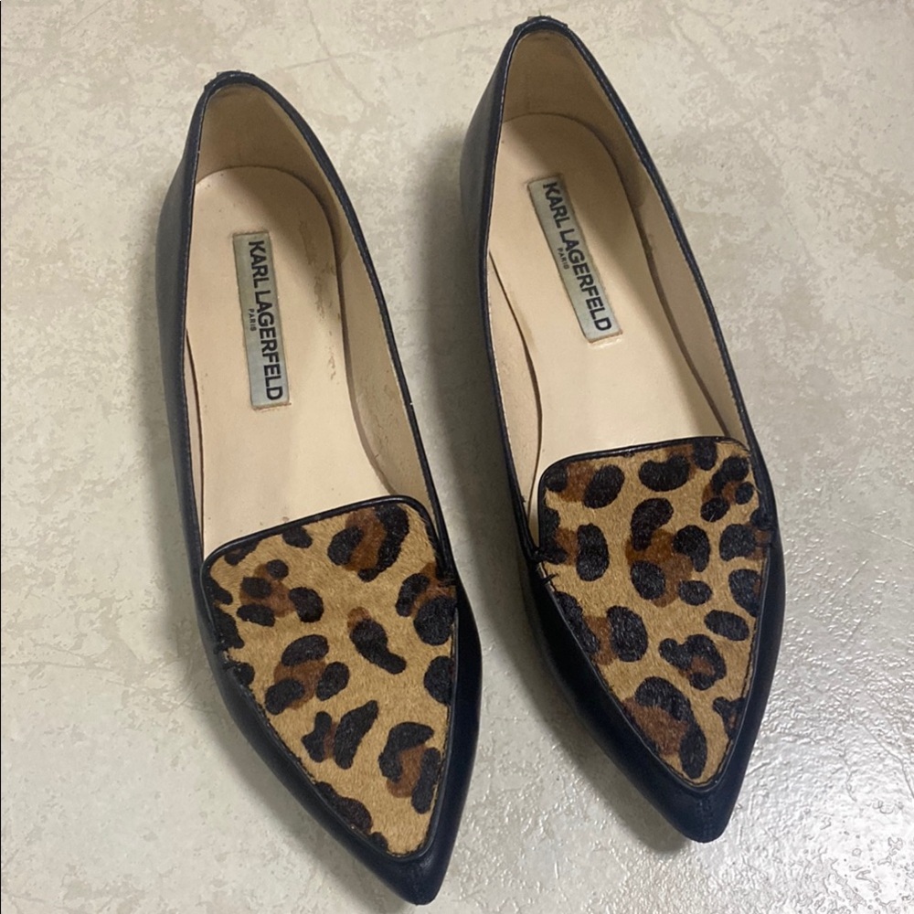 Karl Lagerfeld Paris Women's Leopard Print Destine Flats